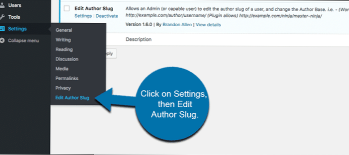Modifica dello slug dell'autore per un ruolo personalizzato senza utilizzare il plug-in
