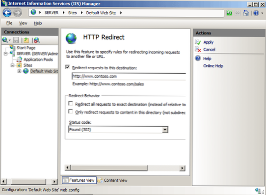 Konfigurer viderekoblinger med nettet.config