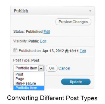 Convert post type to another