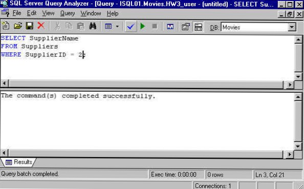 riktig sql spørring