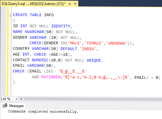 korrekt validere og SQL-forespørgsel