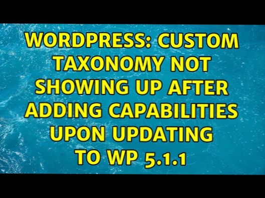 benutzerdefinierte Taxonomie wird nach dem Hinzufügen von Funktionen bei der Aktualisierung auf WP 5 nicht angezeigt.1.1