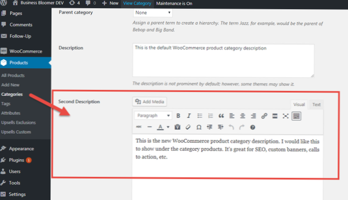 Visualizzazione della categoria di prodotti Woocommerce in Wordpress