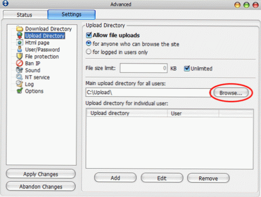 Umožnění uživatelům nahrávat soubory