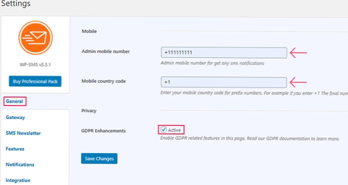 Vstup na web WP pomocí SMS kódu