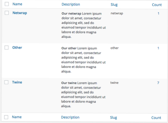 Obtenha taxonomia com base em outro slug de taxonomia