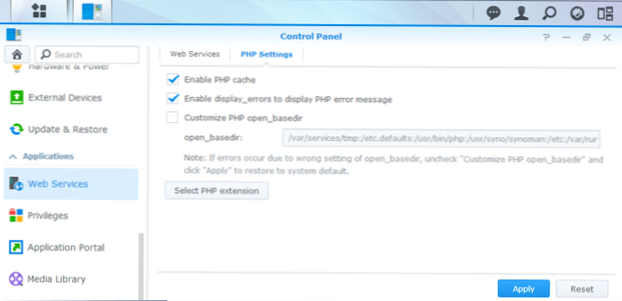 Komme forbi Synology-standardnettstedet når du oppretter en webserver