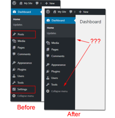 Hide admin menu items if it is empty