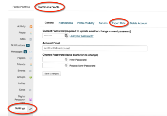 How can i customize the export personal data file?