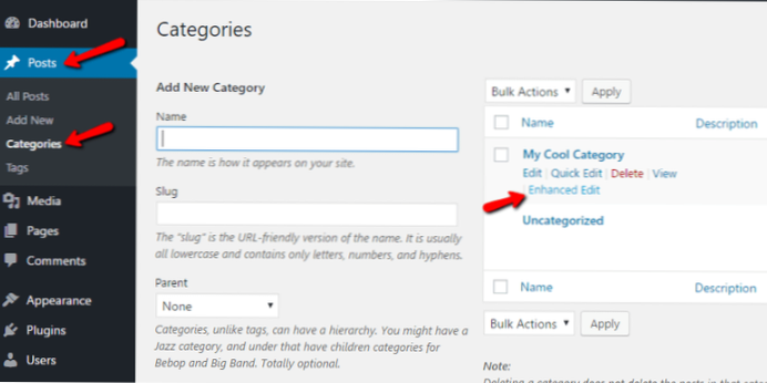 Hvordan kan jeg aktivere kommentarer på kategorisiden, men ikke hjemmesiden?