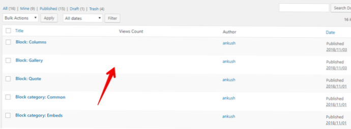Hvordan kan jeg sette informasjonskapsler på innleggene mine slik at jeg kan få antall visninger av innlegget [duplikat]