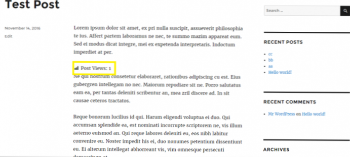 How can i show post views using specified post ID?