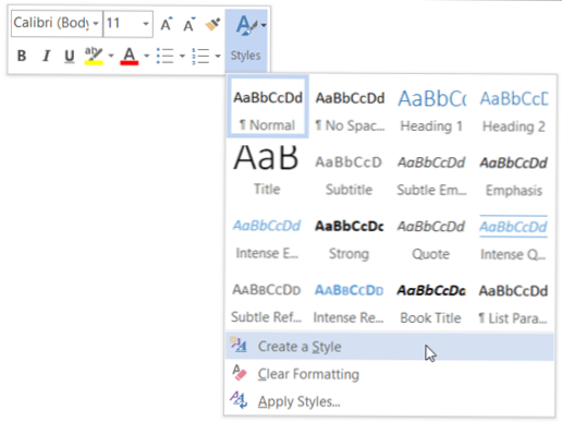 How can we create our own formatting style?