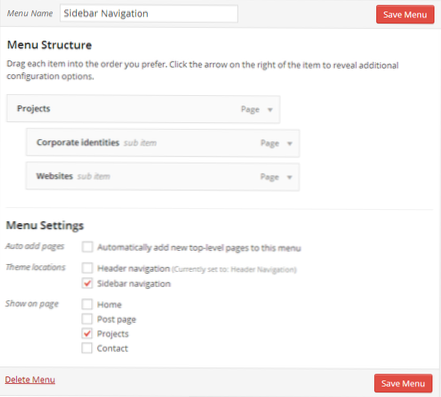Comment ajouter un menu avec des niveaux dans la page [fermé]