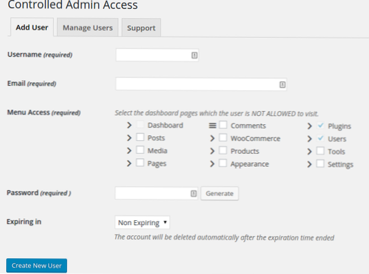 Como faço para criar um site de demonstração em WordPress com acesso de administrador limitado