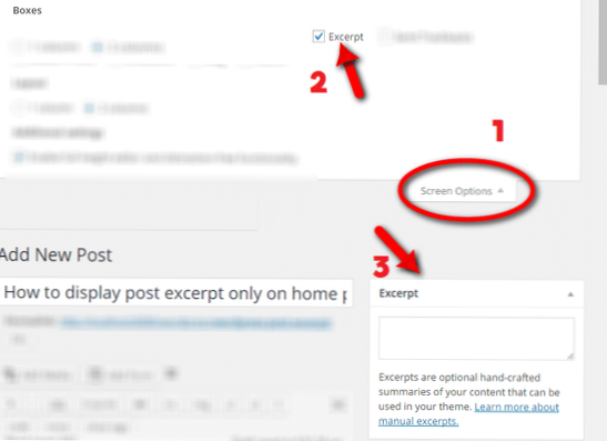 Wie schaffe ich es, dass WordPress den Beitrag als Überschrift anzeigt, gefolgt von einem schriftlichen Auszug?