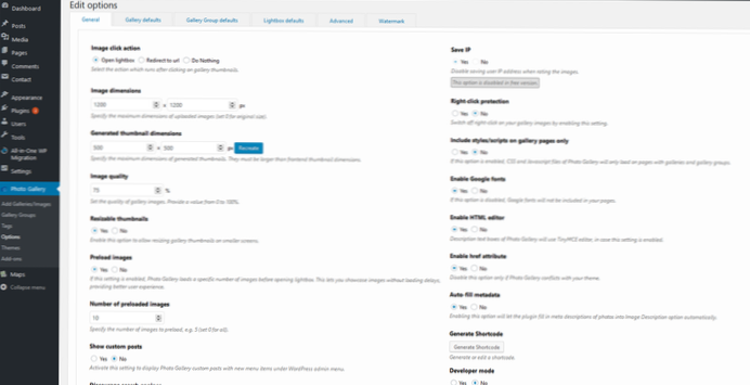How do I show the HTML descrption in wordpress photo gallery for my individual gallery pages?