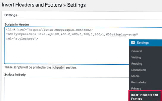 Como posso usar a fonte no wordpress?