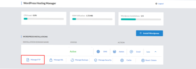 Comment je fais passer mon site Web de WordPress géré à l'hébergement Linux?
