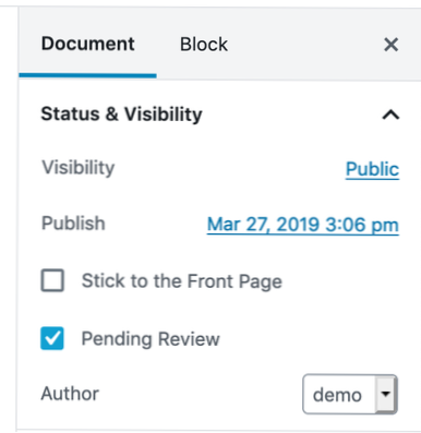 How publish post from pending status