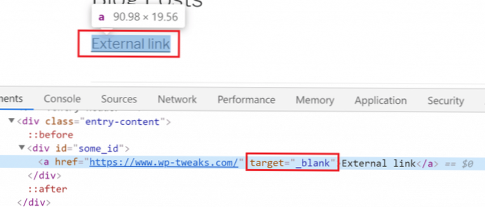 Cómo agregar un objetivo a un enlace