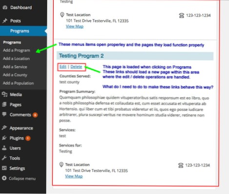 Jak přidat správce.Odkaz na nabídku Php to WP Admin