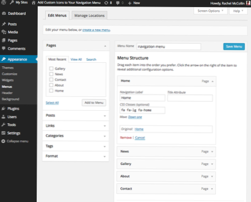 So fügen Sie Font Awesome 5-Symbole im WP Admin-Dashboard-Menü hinzu?
