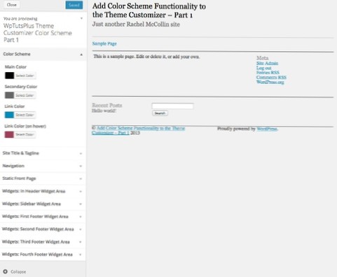 So fügen Sie die Farbe des Theme-Anpassers hinzu?