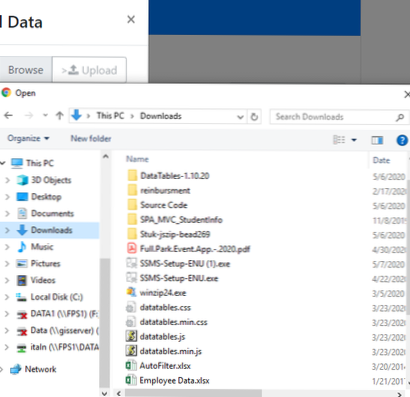Come consentire .caricamenti di file xls?