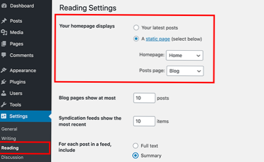 Hoe kan ik mijn blogpagina configureren