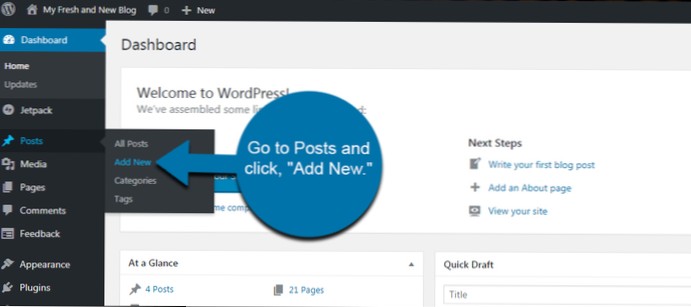 Hur man skapar sida med inläggsinnehåll i?