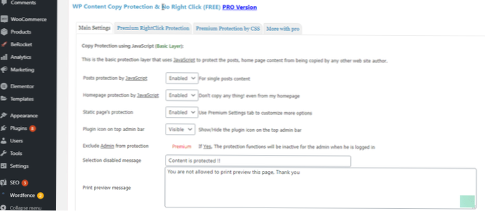 Comment désactiver le clic droit sur le tableau de bord wordpress (zone d'administration)