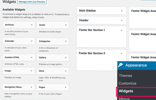 Comment modifier le pied de page WordPress
