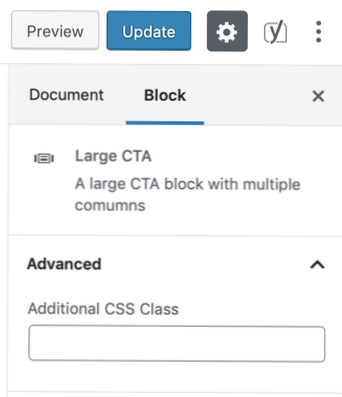 How to get “Additional CSS Class” for ACF Gutenberg block