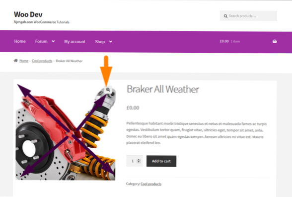 Cómo deshacerse del zoom de desplazamiento en los productos individuales de WooCommerce