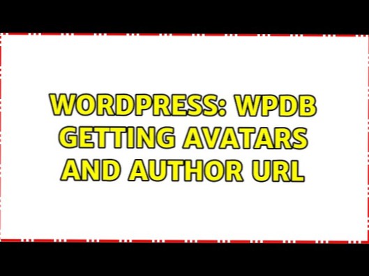 How to get user avatar via WPDB