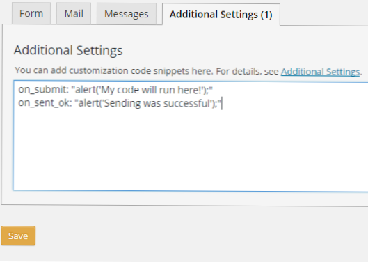 Come inserire un codice breve nel modulo di contatto 7 in Wordpress che chiamerà una funzione una volta premuto il pulsante di invio