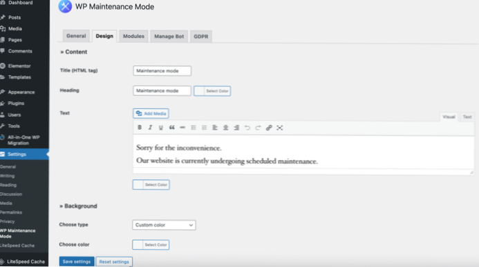 So versetzen Sie WordPress programmgesteuert in den Wartungsmodus