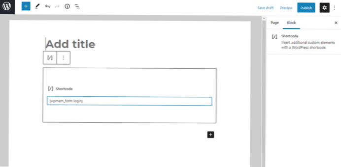 Comment enregistrer un shortcode dans un bloc personnalisé Gutenberg?