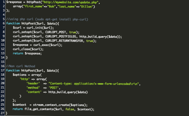 How to send a HTTP Post request using PHP Curl and Wordpress