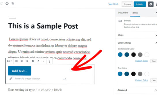 So verwenden Sie die POST-Methode mit der benutzerdefinierten WordPress-Schaltfläche?