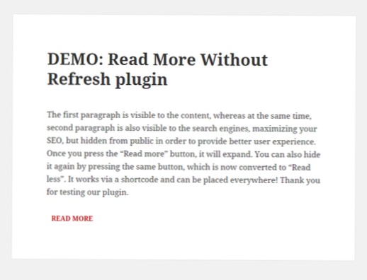 Sådan bruges læs mere tekst