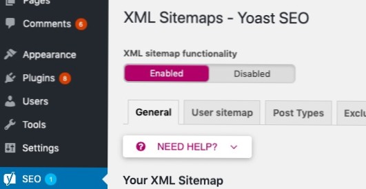 Potřebuji pomoc s vyhledáním adresy URL, která je na mé mapě stránek, ale kterou nemohu najít na mém panelu Wordpress