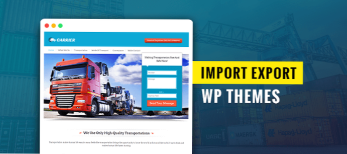 Import / Export ukázky WordPress
