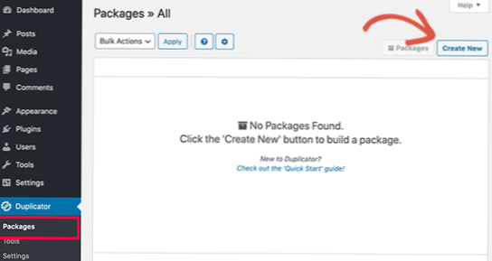 Avvia il sito wordpress sul computer locale dal backup del sito Web live