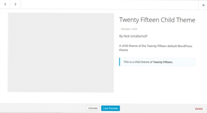 Modifying child theme's header