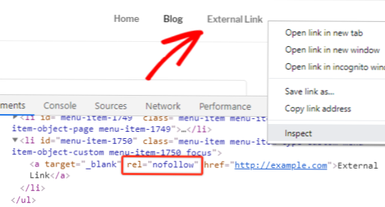 Attribut Nofollow dans le code d'intégration du lien Wordpress?
