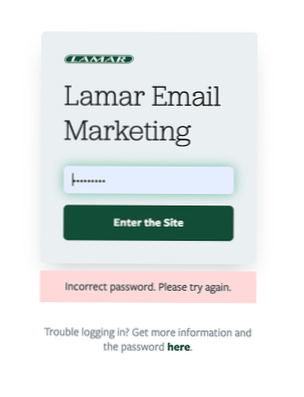 Problema di protezione della password