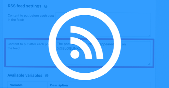 Fjern indlæg fra indlæg i RSS-feed?