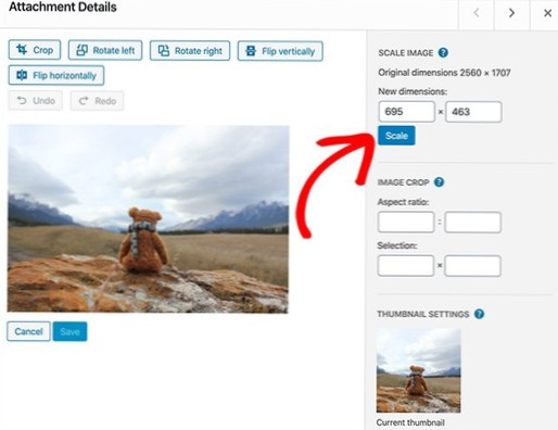 Resizing images on page